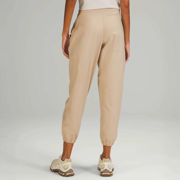 Lululemon Lab High-Rise Woven Jogger SIZE 10 Trench Brown Water Repellent Pocket - Picture 2 of 14